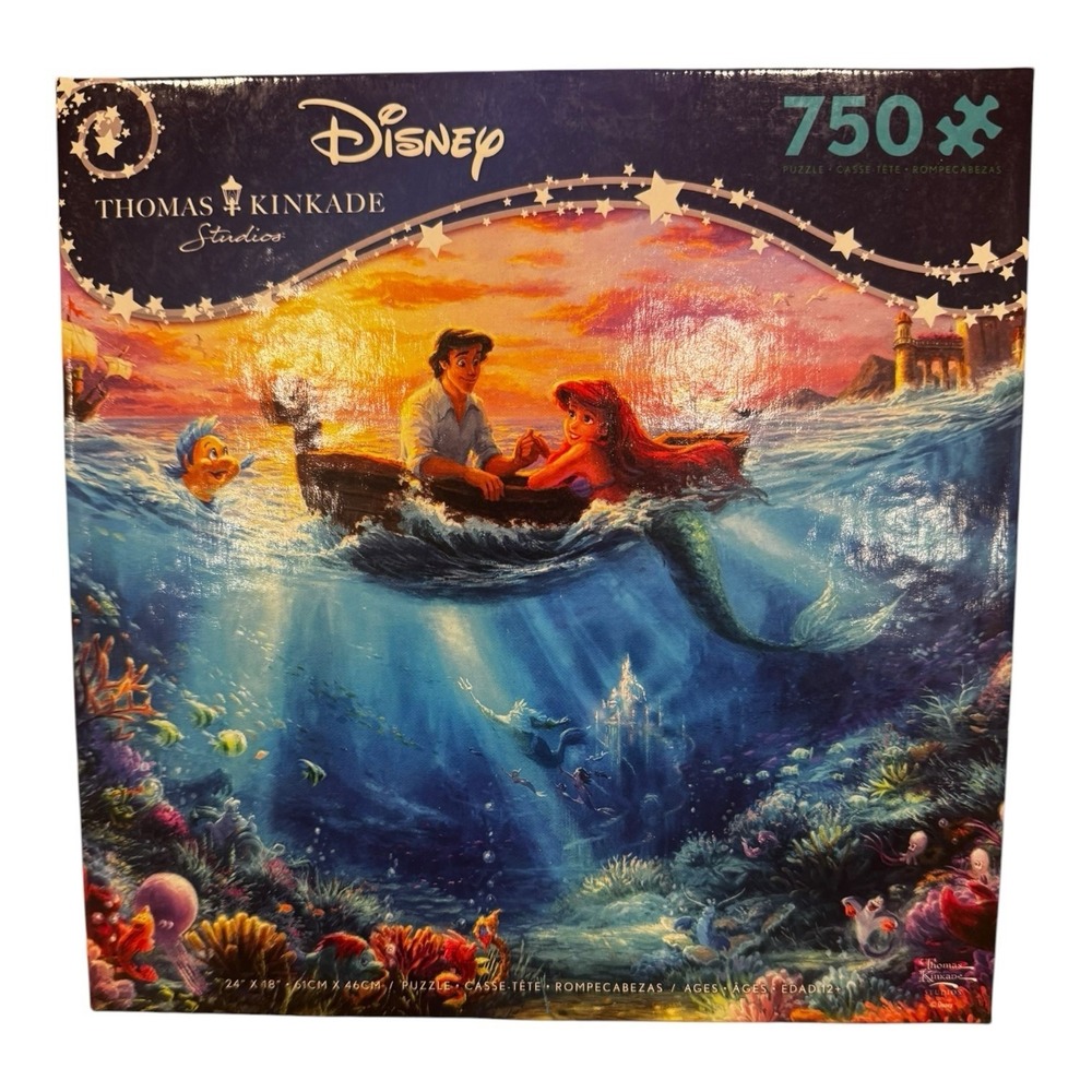 Disney Thomas Kinkade Puzzle The Little Mermaid 750 Pieces Ariel Eric Sealed